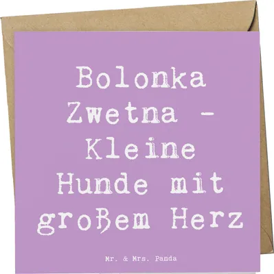 Produktbild von Mr. & Mrs. Panda Glückwunschkarte Spruch Bolonka Zwetna Herz - Lavendeltraum - Geschenk, familienfreundliche Hunde, anlasskarte, Familienhund, doppelkarte, Grußkarte