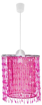 Produktbild von Hängeleuchte, Kristalle, Textil, pink, D 22,5 cm