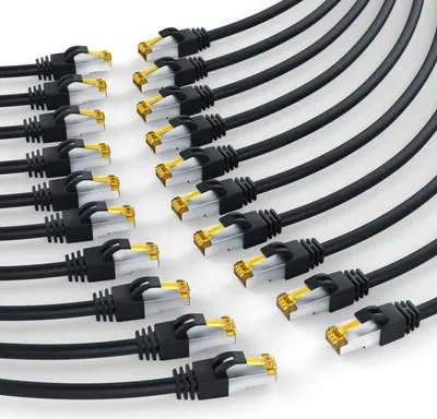 Produktbild von Primewire LAN-Kabel, CAT.7, RJ-45 (Ethernet) (50 cm), Gigabit Ethernet S/FTP Netzwerkkabel, 10000 Mbit/s, Patchkabel - 0,5m