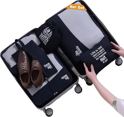 Produktbild von Packing Cubes - Koffer-Organizer für Reisen - 4 Stück - Mitternachtsblau
