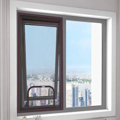 Produktbild von Fliegengitter Fenster - 50 x 80 cm - Insektenschutzgitter - Selbstklebend - Mit Reißverschluss - Verstellbar - Für Fenster und Zuhause - Braun