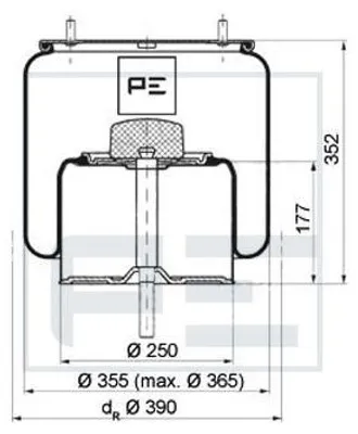 Image de PETERS ENNEPETAL Soufflet pneumatique Soufflet 084.020-71A 14 kg