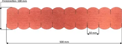 Produktbild von 2 Streifen Dachschindeln Biberschwanz (50 mm) - First rot