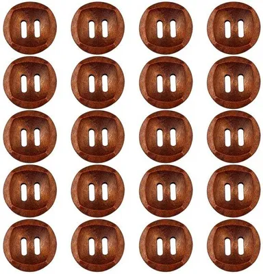 Produktbild von Holzknöpfe 20er Pack - Dekorative Knöpfe für Handwerk - Retro Design - 3 cm groß - Umweltfreundlich Holz