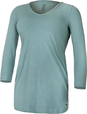 Produktbild von Damen T-Shirt plissiert 3/4 Ärmel dünn Outlast® - Dunkelmint, XXL