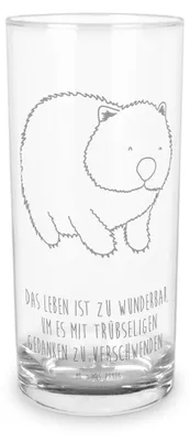 Produktbild von Mr. & Mrs. Panda Tumbler Wombat 400 ml - Transparent - Geschenk, Wasserglas, Cocktailglas, Spruch, Australien, Lustige Sprüche, Glas, Das Leben Ist schön, Motivation