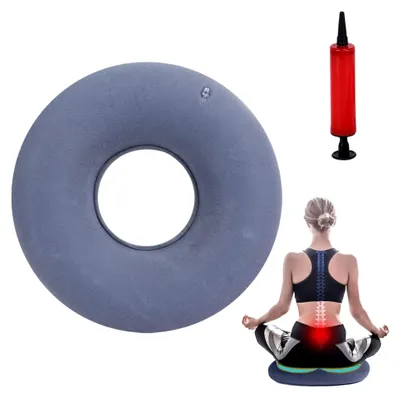 Produktbild von Hämorrhoiden Sitzkissen, Aufblasbares Sitzringkissen mit Pumpe, Weicher Sitzring für Entlastung des Steißbeins und Steißbeinschmerzen (Grau)