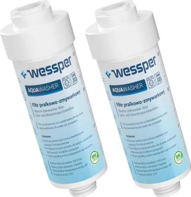 Zdjęcie produktu dla 2x filtry wody Wessper Aqua Washer do pralek i zmywarek