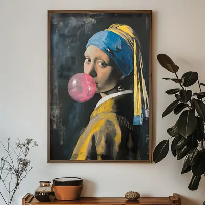 Image de Wallity, HUM070, tableau décoratif encadré en MDF, multicolore, 100 % MDF, 50 x 70 x 3,5 cm