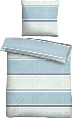 Produktbild von Traumhaft schlafen - Castell - Markenbettwäsche Thermo-Fleece Bettwäsche 0360444 QUERBALKEN color: eisblau, size: 1x 135x200 cm + 1x 80x80 cm