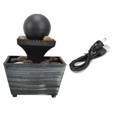 Obrázek produktu pro 3V USB stolní vodní fontána Indoor Ball Waterfall Fountain pro domácí kancelář Desktop Table Decorative