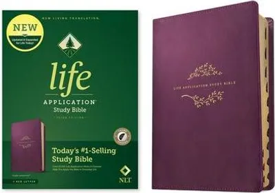 Zdjęcie produktu dla NLT Life Application Study Bible, Third Edition (Leatherlike, Purple, Indexed, Red Letter)