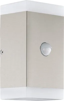 A close-up, studio shot of a modern outdoor wall light.