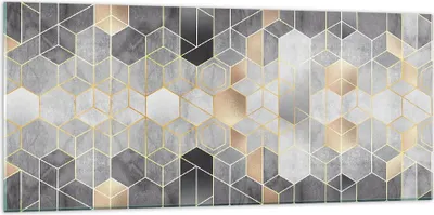 Produktbild von Bilder auf glas - Einteilig - Geometrisch Abstraktion Sechsecke - 120x50cm - Glasbilder - Wandbilder - Bilder - Wanddekoration aus Glas - Glas Bilder - Wandbild auf Glas - GAB120x50-4776