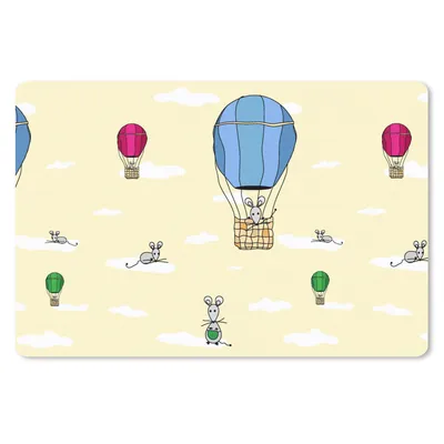Produktbild von MuchoWow® Schreibtischunterlage Muster - Maus - Luftballon 60x40 cm - XXL Mauspad - Großes Mauspad