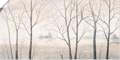 Produktbild von ARTland Poster Seeufer am Wald I Größe: 150x75 cm