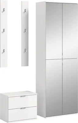 Produktbild von ProjektX Garderobenmöbel Set 4 Teile weiß Hochglanz.