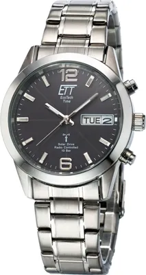 Produktbild von ETT Herrenuhr EGS-11247-22M, Funk, Solar, analog mit Datum, Edelstahl