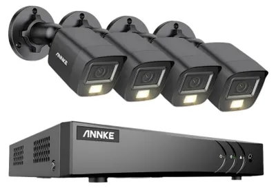 Image de Système de caméras de sécurité - 5 mégapixels - 4 caméras - Vision nocturne - Résistant aux intempéries - Pour extérieur