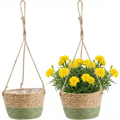 Image de Omgoods - Lot de 2 supports pour plantes décoratifs, en corde et en coton