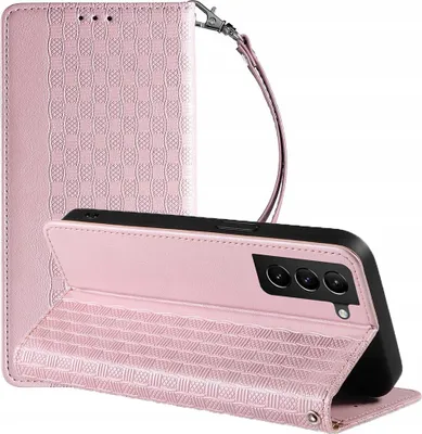 Image de Etui à sangle magnétique pour Samsung Galaxy S22+ (S22 Plus) Housse portefeuille + Mini Lanyard Pendentif Rose