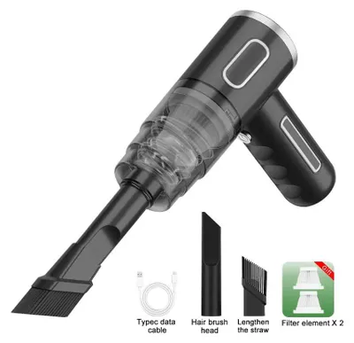 Produktbild von Auto-Staubsauger - Handlicher kabelloser Mini-Handstaubsauger - HEPA-Filter - 40 W - 5 V - Staubbehälter <0,5 L - Fugendüse - Schwarz