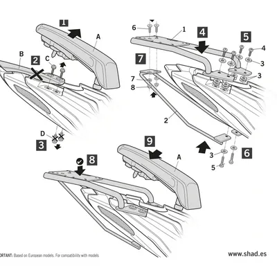 Obrázok produktu pre SHAD Montážna sada pre Horný kufor Top master B0BN18ST BENELLI BN 125