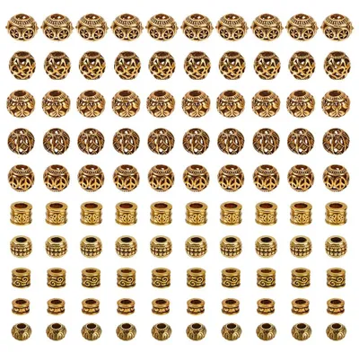 Image de Omgoods - 100 perles métalliques de style tibétain - Pour la création de bijoux