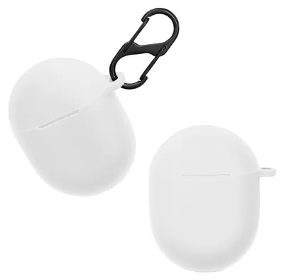 Produktbild von kwmobile Schutzhülle für Google Pixel Buds A Series Hülle - TPU Silikon Case für Kopfhörer Ladecase - stoßfestes Cover mit Karabiner - Weiß