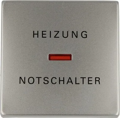 Produktbild von Busch-Jaeger 1789 H-866 Wippe mit Aufdruck Heizung mit kleiner roter Kalotte Pur edelstahl