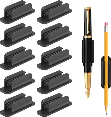 Productafbeelding van Penhouder 10 stuks, flexibele silicone clips, voor bureau en muur, antislip