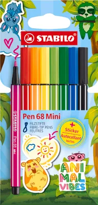 Produktbild von STABILO Premium-Filzstift - Pen 68 Mini Animal Vibes - 8er Pack - 8 Farben