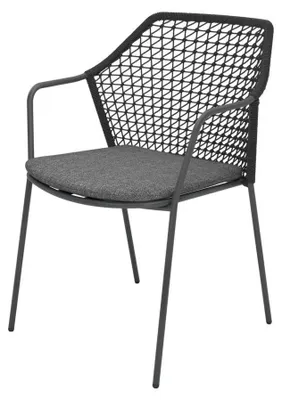 Produktbild von 4er Set Stühle Burano Stahl Rope Anthrazit 60 x 58,5 x 83,5 cm