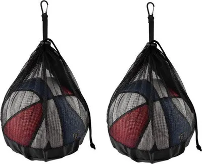 Obrázek produktu pro Uniqoos® Přenosný vak na míče se zipem a karabinou, vyrobený z 600D polyesteru a nylonové síťoviny – vhodný pro fotbal, basketbal a volejbal