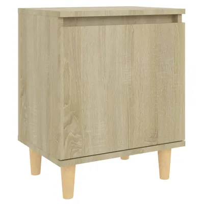 Obrázek produktu pro vidaXL Noční stolek s masivními dřevěnými nohami Sonoma Oak 40x30x50cm