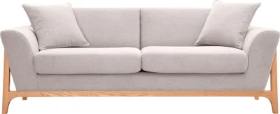 Produktbild von Miliboo - Skandinavisches Sofa 3-Sitzer in Beige und Esche ASAKO