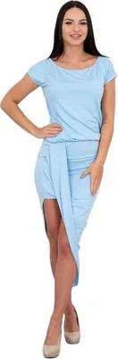 Produktbild von Asymmetrisches blaues Damenkleid, universelle Größe (S-L)