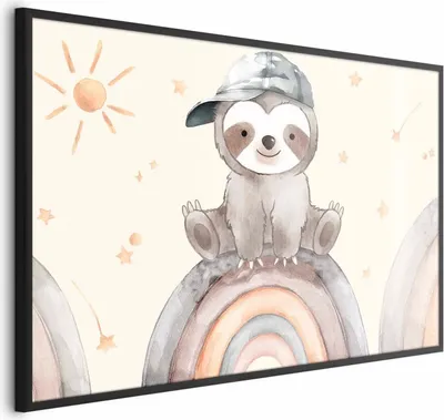 Produktbild von Posterpapier Poster - Little Animal Among Stars and Rainbows 60x40 cm Für Kinder e-C-10060-ao-a