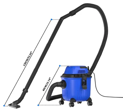 Productafbeelding van Droog-/natzuiger - Industriële stofzuiger - 15 liter - 3-in-1 - Blaasfunctie - Draagbaar - 220–240 V - Blauw