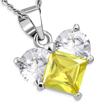 Produktbild von Damen Halskette Herz Heart Anhänger Edelstahl Zirkonia Kristall Autiga® silber