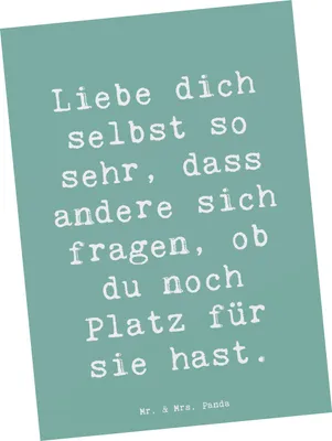 Produktbild von Mr. & Mrs. Panda Postkarte Spruch Selbstakzeptanz Liebe - Meeresbrise - Geschenk, Selbstliebe, Zitat, Grußkarte, sich selbst lieben, Einzigartigkeit, einzelkarte