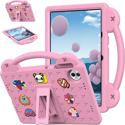 Produktbild von Schutzhülle für Honor Pad 10 12,1 2025 Niedliche Hülle für Kinder, Stoßfest mit Griff und Ständer Pink
