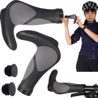 Produktbild von FIT4MED | Fahrradgriffe - Grau - 140mm X 110mm - Ergonomisch - Rutschfest - 2 Stück