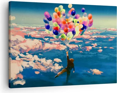 Produktbild von Bild auf Leinwand - Leinwandbild - Abstraktion Ballon - 70x50cm - Wand Bild - Wanddeko - Wandbilder - Leinwanddruck - Bilder - Kunstdruck - Wanddekoration - Leinwand bilder - Wandkunst - AA70x50-3720
