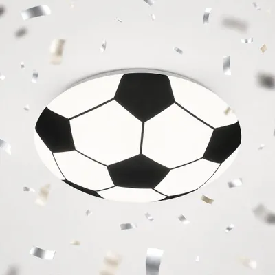 Image de Plafonnier LEDReproduction football, 12W 1300lm Blanc neutre 4000K, 275mm (D), Éclairage au plafond chambre d'enfant - Briloner