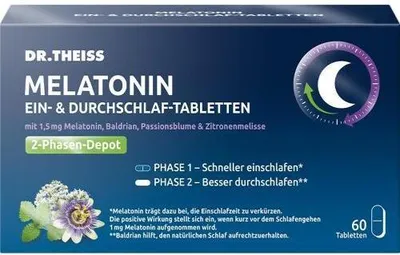Zdjęcie produktu dla Dr.Theiss Melatonina tabletki na zasypianie i utrzymanie snu 60 St