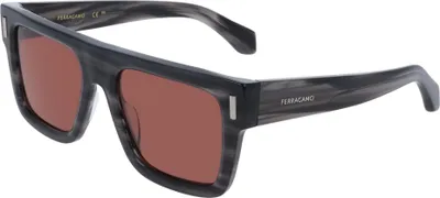 Produktbild von Ferragamo SF2063SE Striped grey 53/19/145 Herren Sonnenbrillen