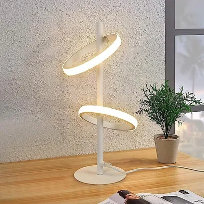 Obrázok produktu pre ZMH LED stolná lampa Biela nočná lampa v tvare krúžku Otočné odnímateľné krúžky 13 W 3000 K Teplá biela