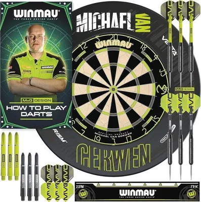 Produktbild von Famanu Dartset mit Dartboard, Schrank, Surrounds, Darts und Zubehör - Komplettset
