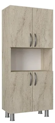 Image de Armoire de salle de bain Meuble mural effet travertin L 59,5 cm, étagères